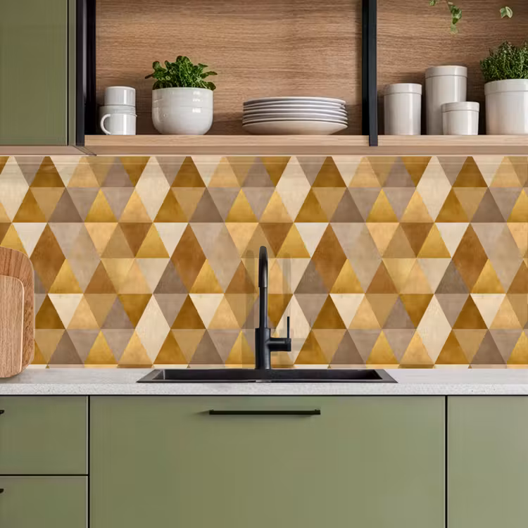 Keuken achterwand - Geometrisch - Driehoek - Goud — 5