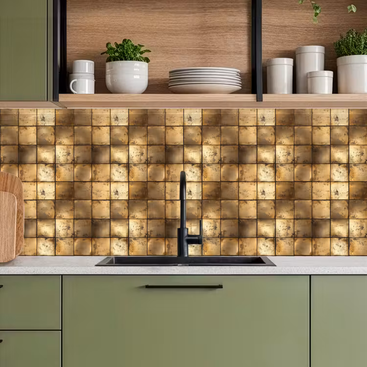 Keuken achterwand - Geometrisch - Tegels - Goud — 5