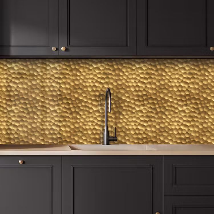 Keuken achterwand - Metaal - Dynamisch - Goud — 6