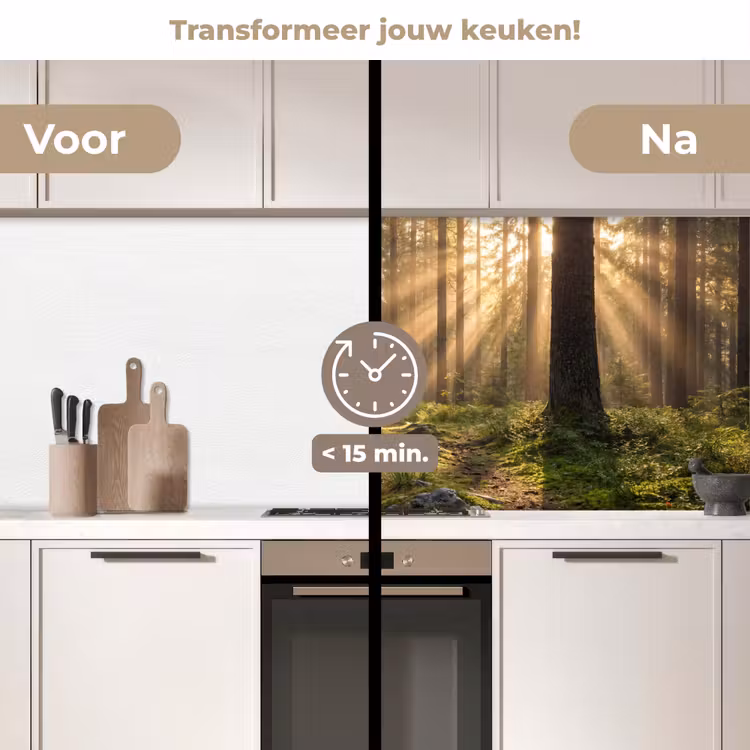 Keuken achterwand - Bos - Zonlicht - Gras — 2