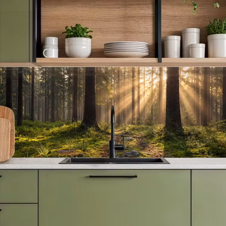 Keuken achterwand - Bos - Zonlicht - Gras — 5
