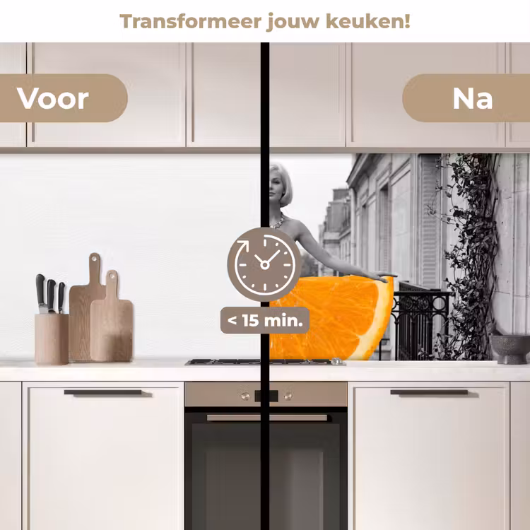 Keuken achterwand - Sinaasappel - Eiffeltoren - Vrouw — 2