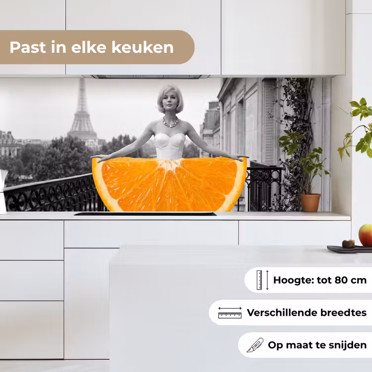 Keuken achterwand - Sinaasappel - Eiffeltoren - Vrouw — 4