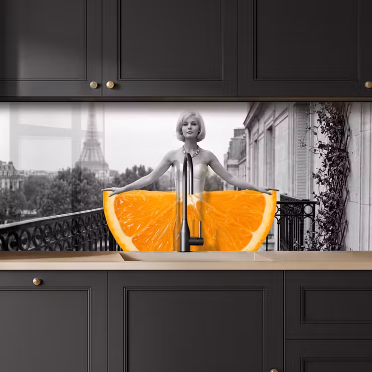 Keuken achterwand - Sinaasappel - Eiffeltoren - Vrouw — 6