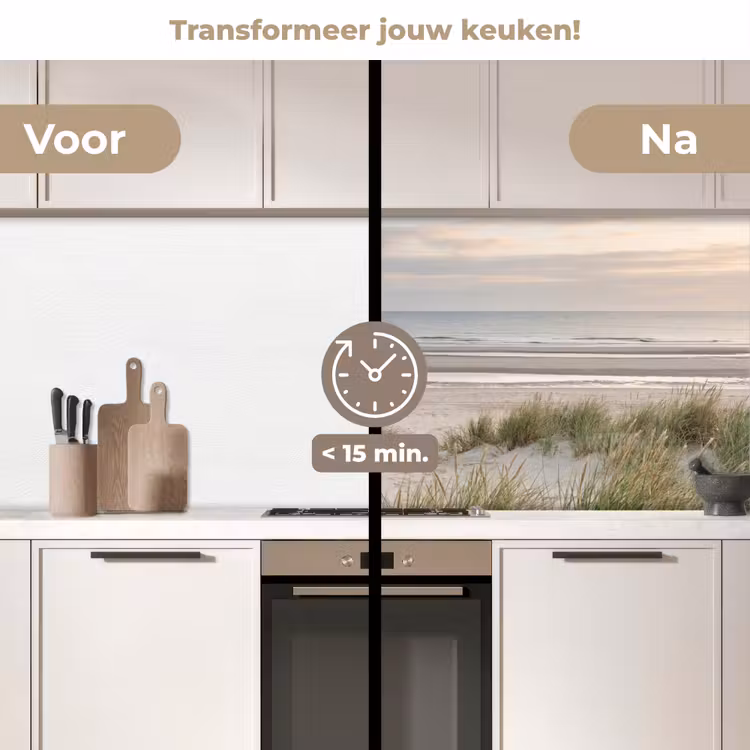 Keuken achterwand - Zandstrand - Bewolkt - Duinen — 2