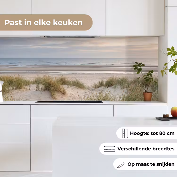 Keuken achterwand - Zandstrand - Bewolkt - Duinen — 4