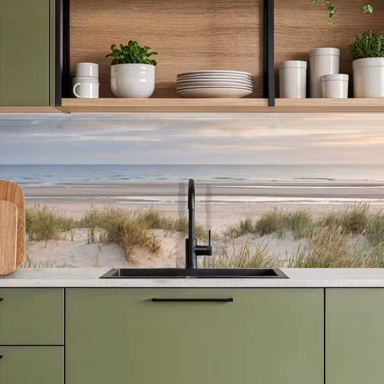 Keuken achterwand - Zandstrand - Bewolkt - Duinen — 5