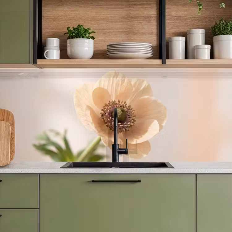 Keuken achterwand - Bloem - Minimalistisch - Groen — 5