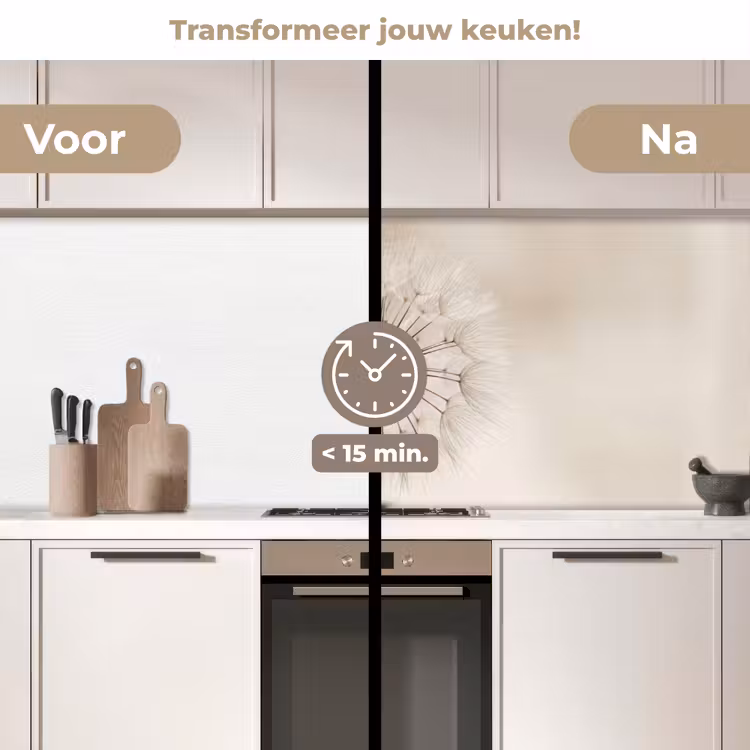Keuken achterwand - Paardenbloem - Minimalistisch - Wit — 2