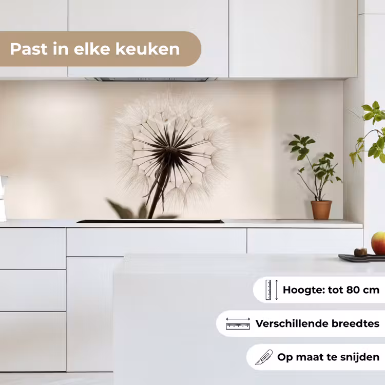 Keuken achterwand - Paardenbloem - Minimalistisch - Wit — 4