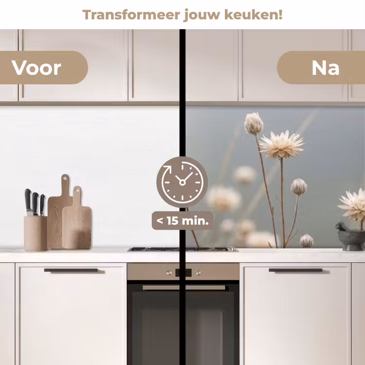 Keuken achterwand - Strobloemen - Wit - Daglicht — 2