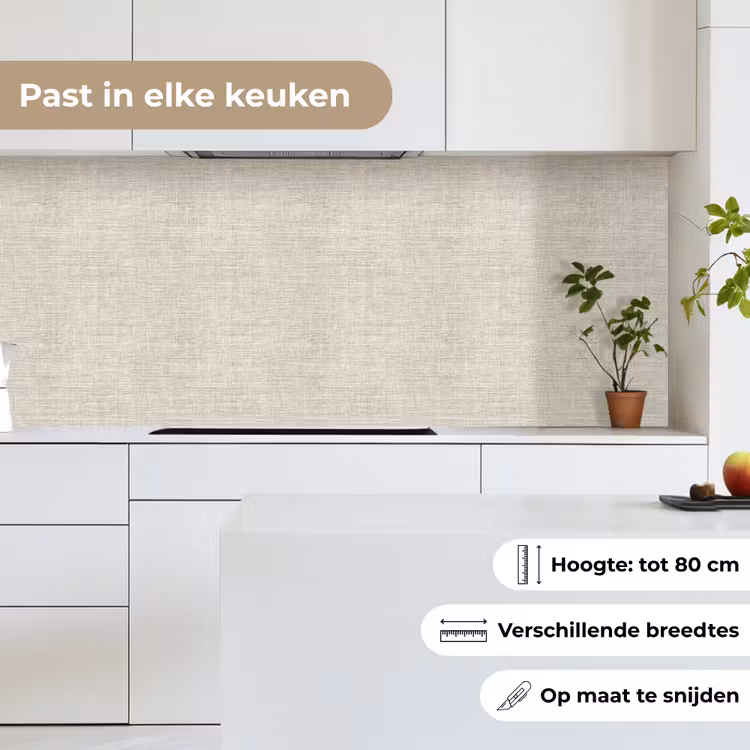 Keuken achterwand - Linnen - Textuur - Beige — 4