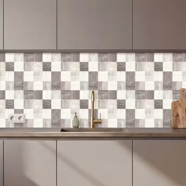 Keuken achterwand - Patroon - Dambord - Houtnerf