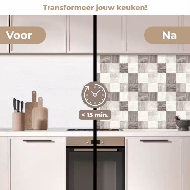 Keuken achterwand - Patroon - Dambord - Houtnerf — 2