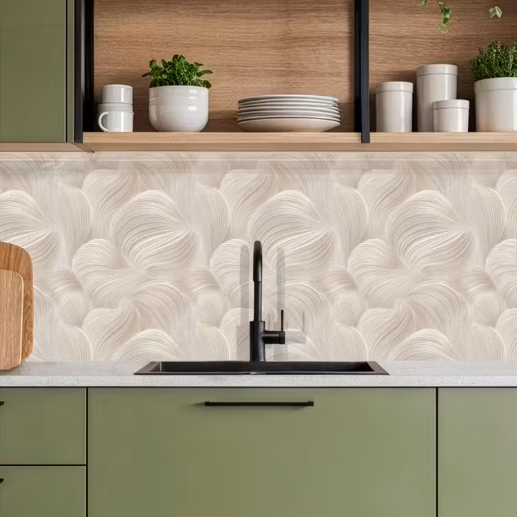 Keuken achterwand - Lijnen - Waaier - Beige — 5
