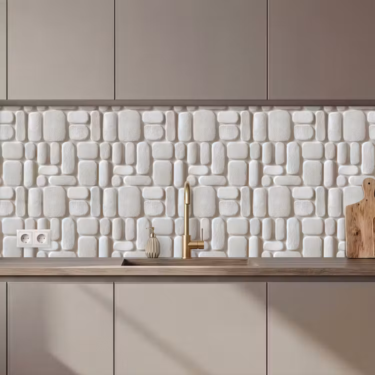 Keuken achterwand - Reliëf - Structuur - Wit