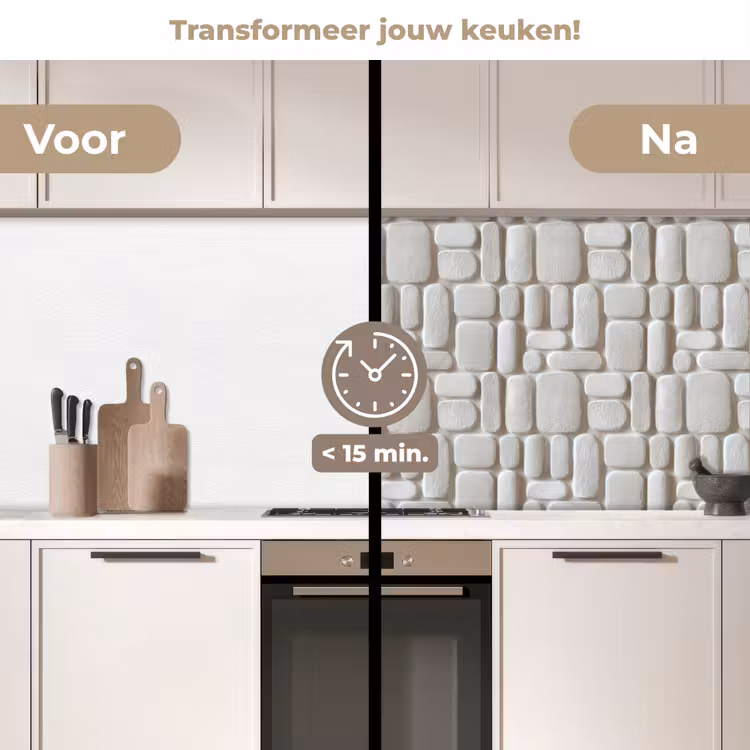 Keuken achterwand - Reliëf - Structuur - Wit — 2