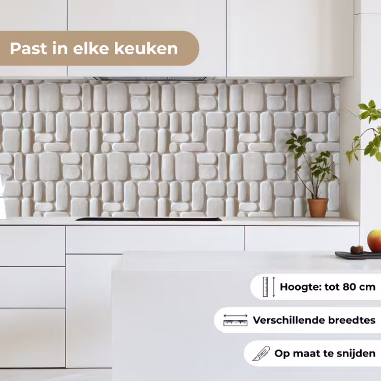 Keuken achterwand - Reliëf - Structuur - Wit — 4