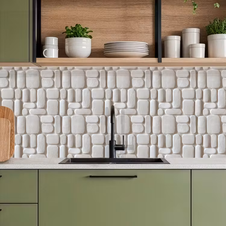 Keuken achterwand - Reliëf - Structuur - Wit — 5