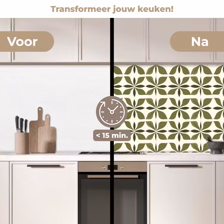 Keuken achterwand - Botanisch - Retro - Groen — 2