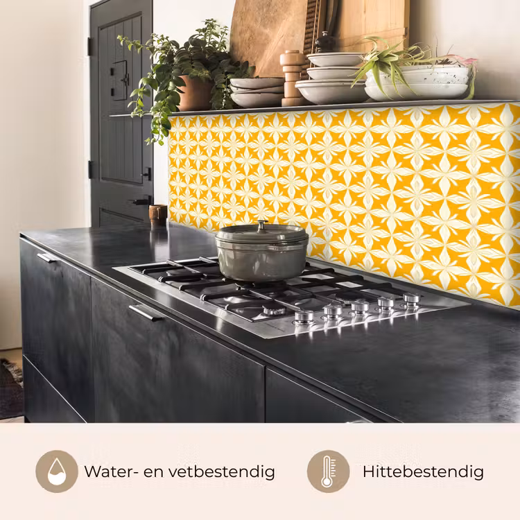 Keuken achterwand - Patroon - Retro - Geel — 3