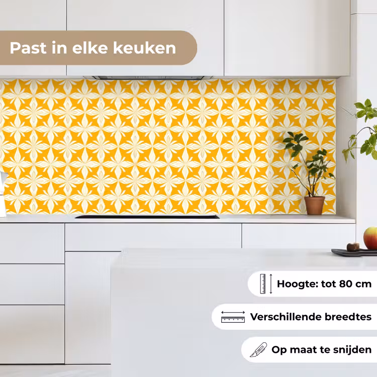 Keuken achterwand - Patroon - Retro - Geel — 4