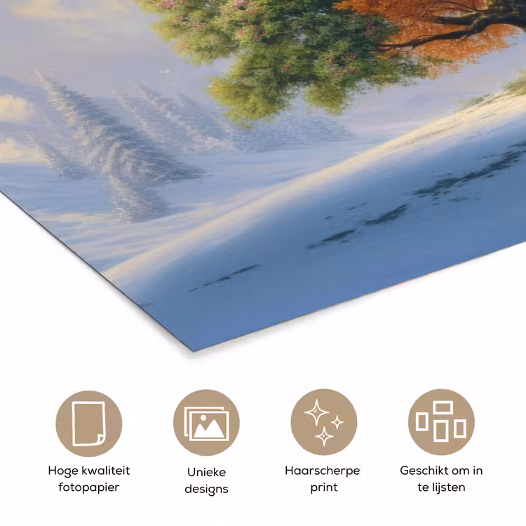 Poster - Boom - Seizoenen - Winter - Landschap — 5
