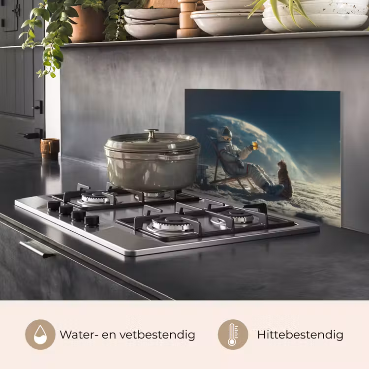 Spatscherm keuken - Astronaut - Kat - Glas - Stoel — 7