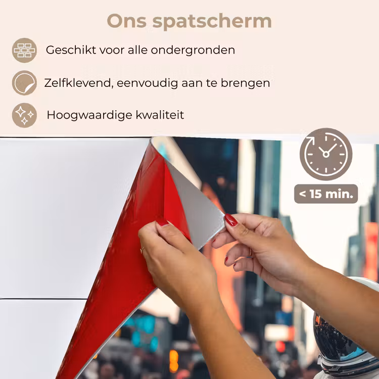 Spatscherm keuken - Stad - Mensen - Astronaut - Wit — 4