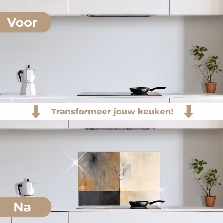 Spatscherm keuken - Boom - Vlakken - Takken - Kleurverloop — 3