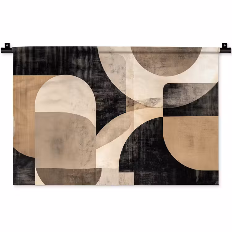 Wandkleed - Abstract - Vormen - Modern - Beige — 1