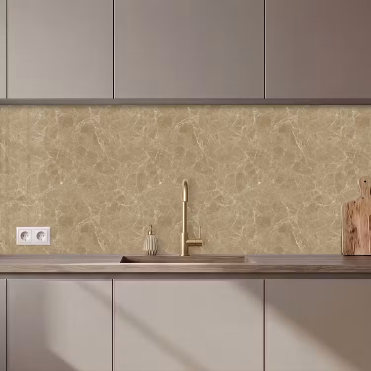 Keuken achterwand - Beige - Marmer - Witte aders — 1