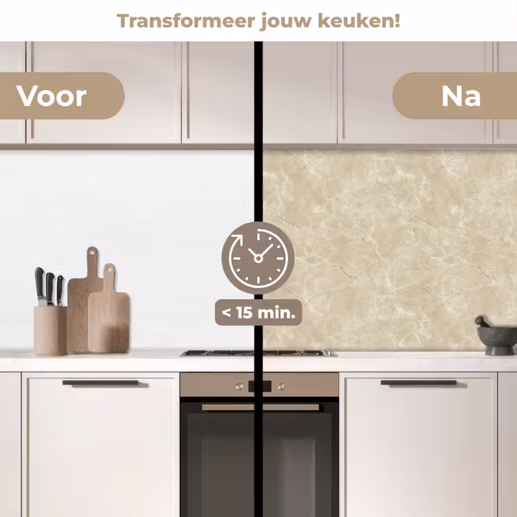 Keuken achterwand - Lichtbeige - Marmer - Diffusie adering — 2