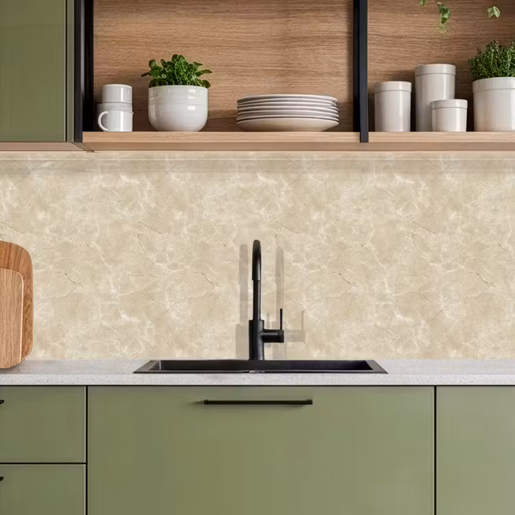 Keuken achterwand - Lichtbeige - Marmer - Diffusie adering — 5