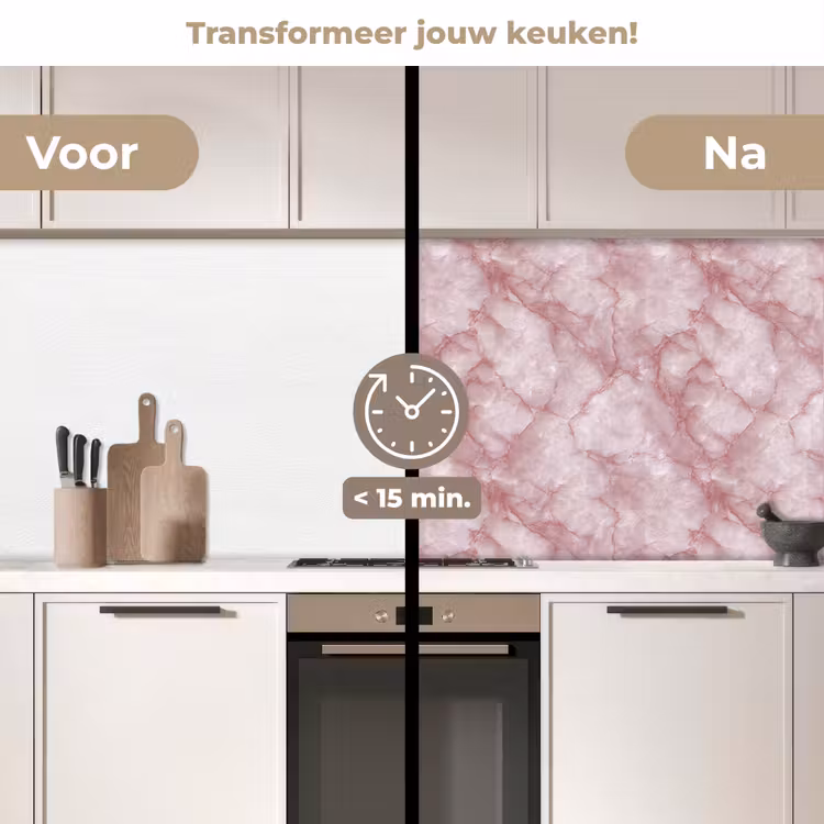Keuken achterwand - Roze - Kwartsmarmer - Aders — 2