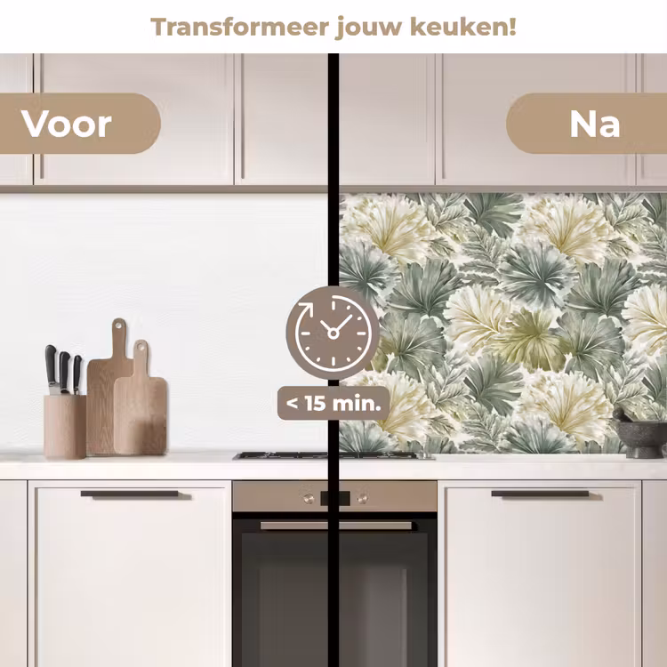 Keuken achterwand - Bladeren - Botanisch - Groen — 2