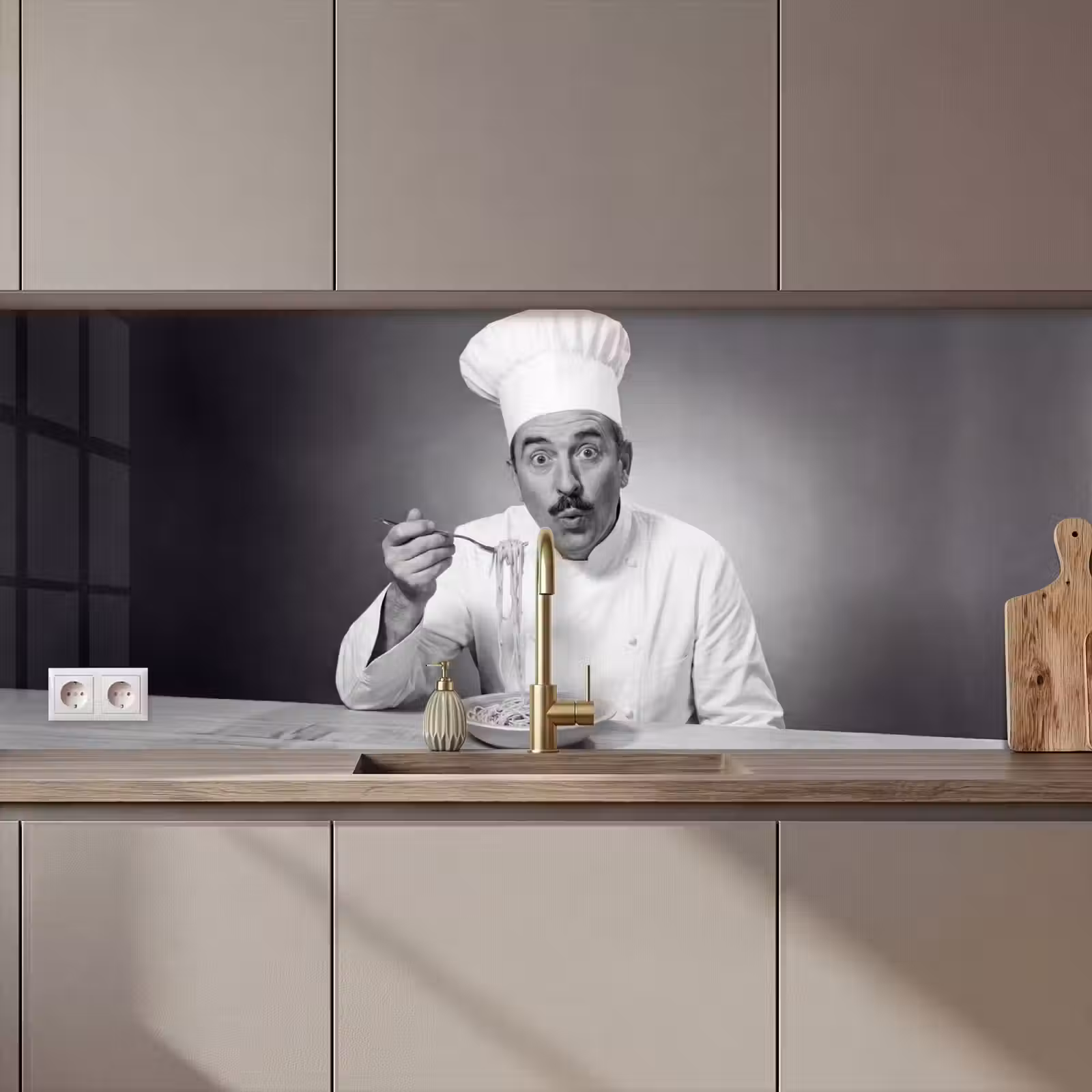 Keuken achterwand - Chef - Spaghetti - Pasta — 1