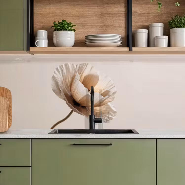 Keuken achterwand - Bloem - Beige - Crème — 5