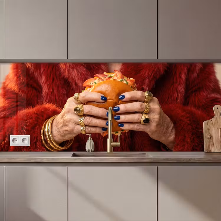 Keuken achterwand - Broodje - Bontjas - Goud — 1