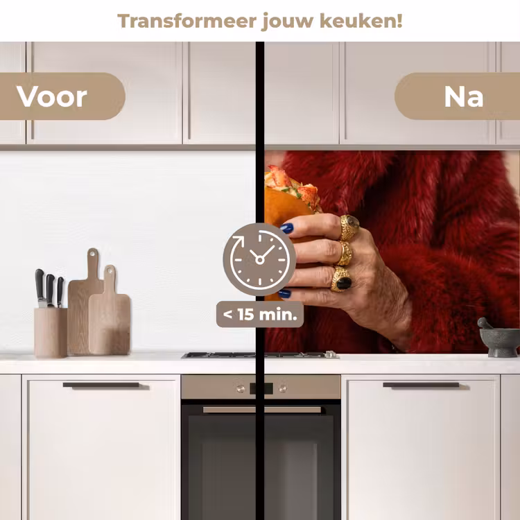 Keuken achterwand - Broodje - Bontjas - Goud — 2