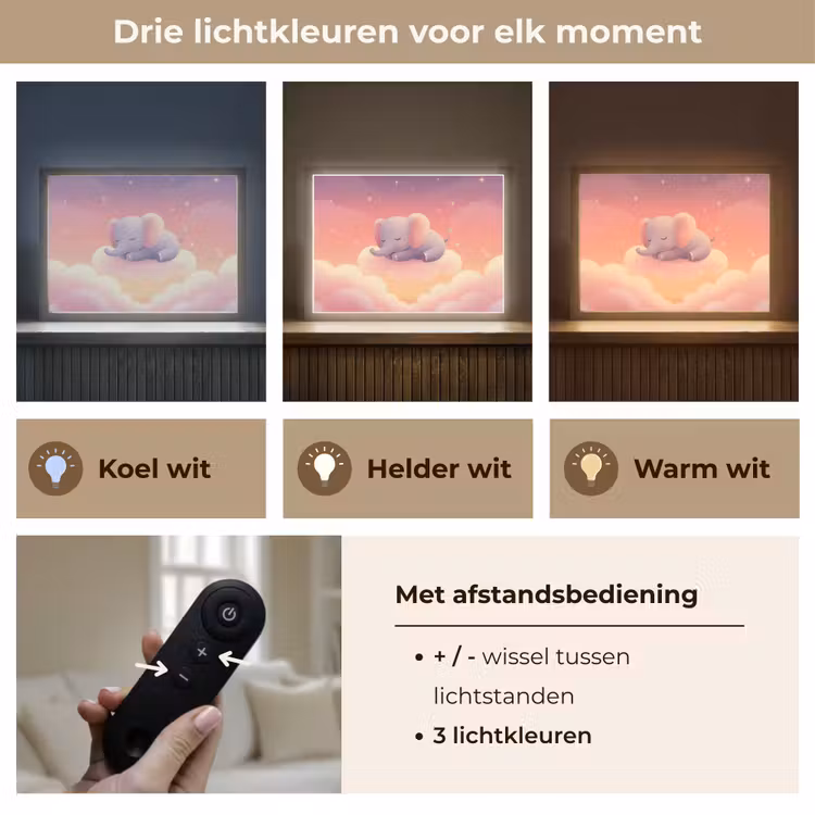 Lightbox - Wandlamp kinderkamer - Dier - Roze - Wolken — 8