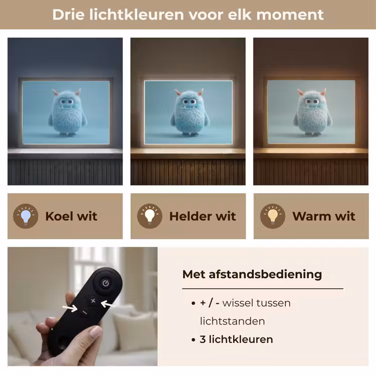 Lightbox - Wandlamp kinderkamer - Monster - Blauw — 8