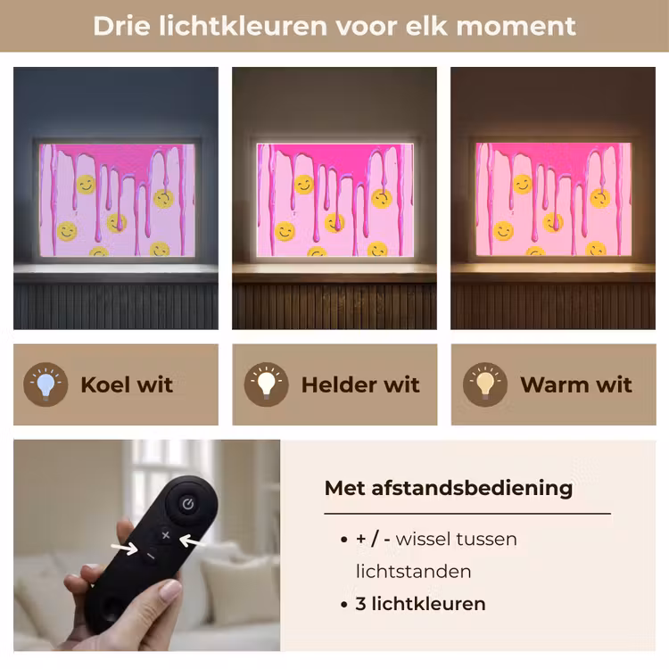 Lightbox - Wandlamp kinderkamer - Smiley - Roze - Glazuur — 8