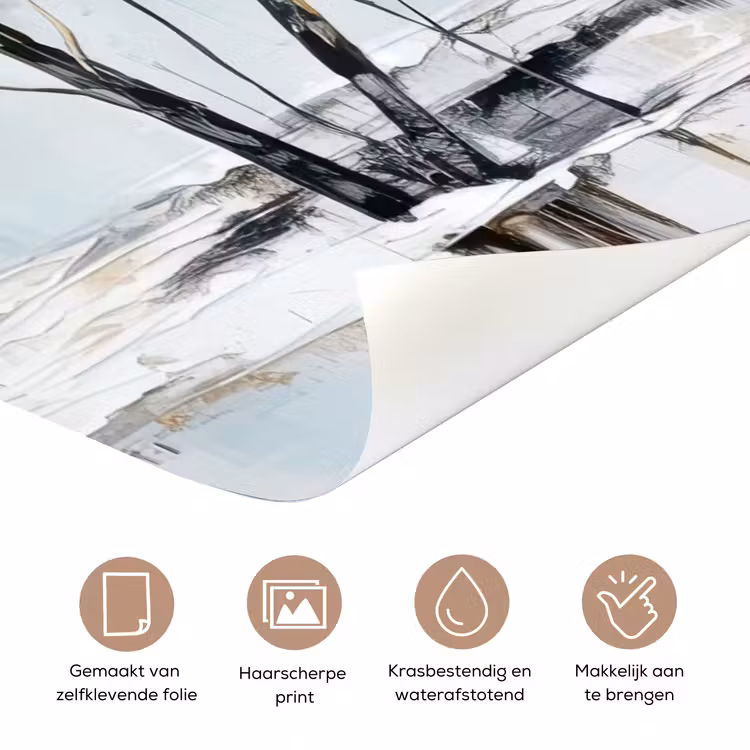 Deursticker - Winter - Bomen - Natuur - Acryl - Kunst — 3