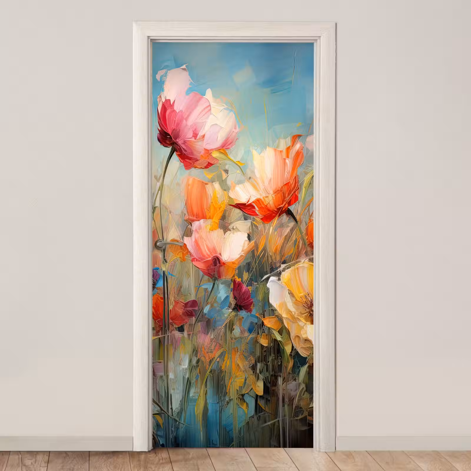 Deursticker - Bloemen - Watercolor - Kunst - Botanisch - Natuur — 1