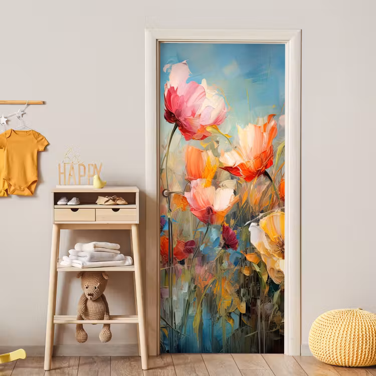 Deursticker - Bloemen - Watercolor - Kunst - Botanisch - Natuur — 6