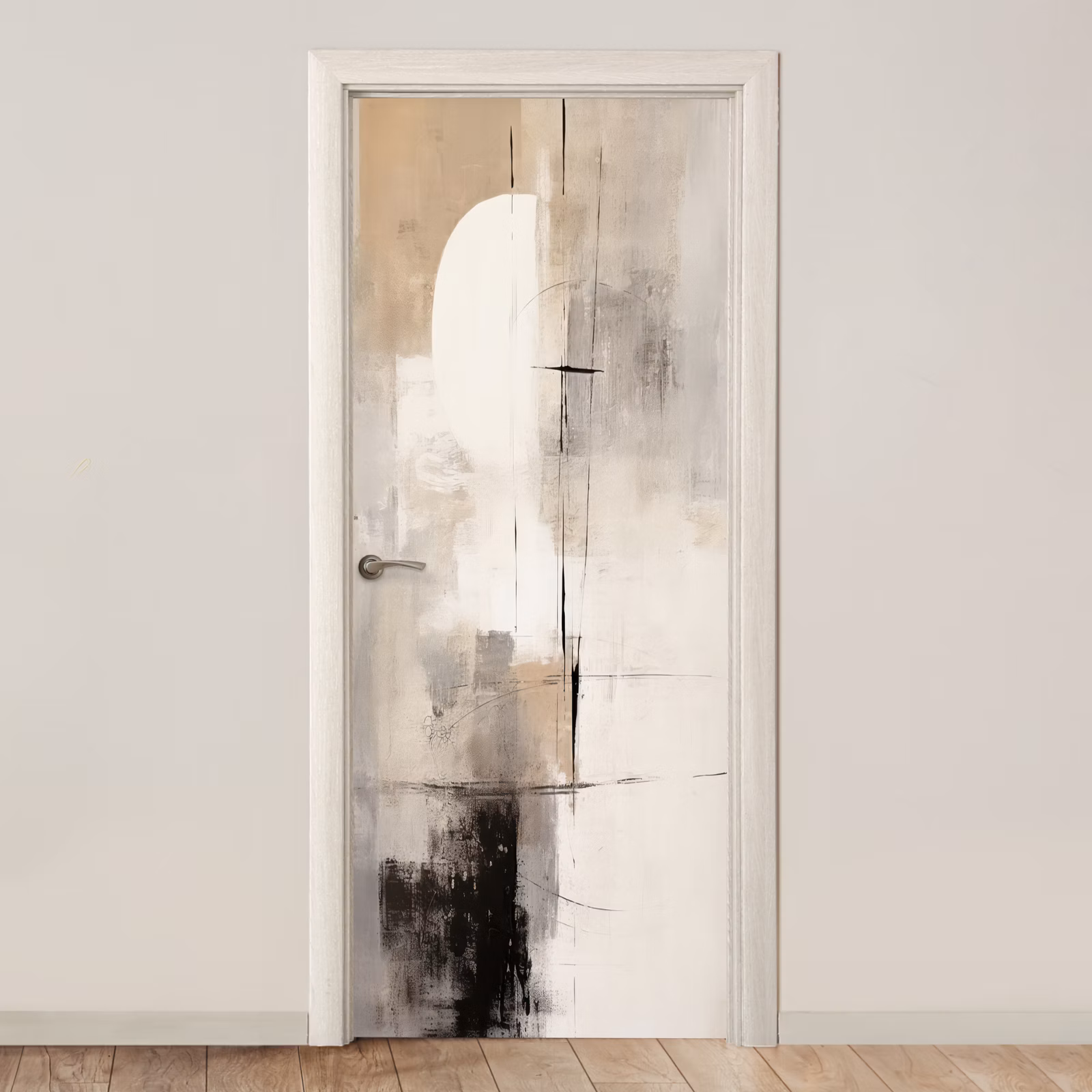Deursticker - Abstracte Cirkel Beige — 1