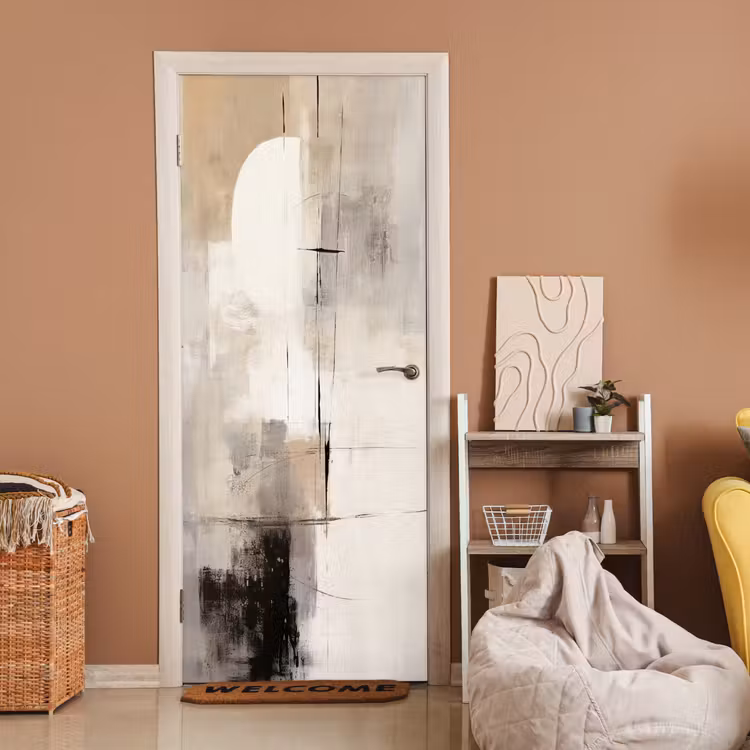 Deursticker - Abstracte Cirkel Beige — 2