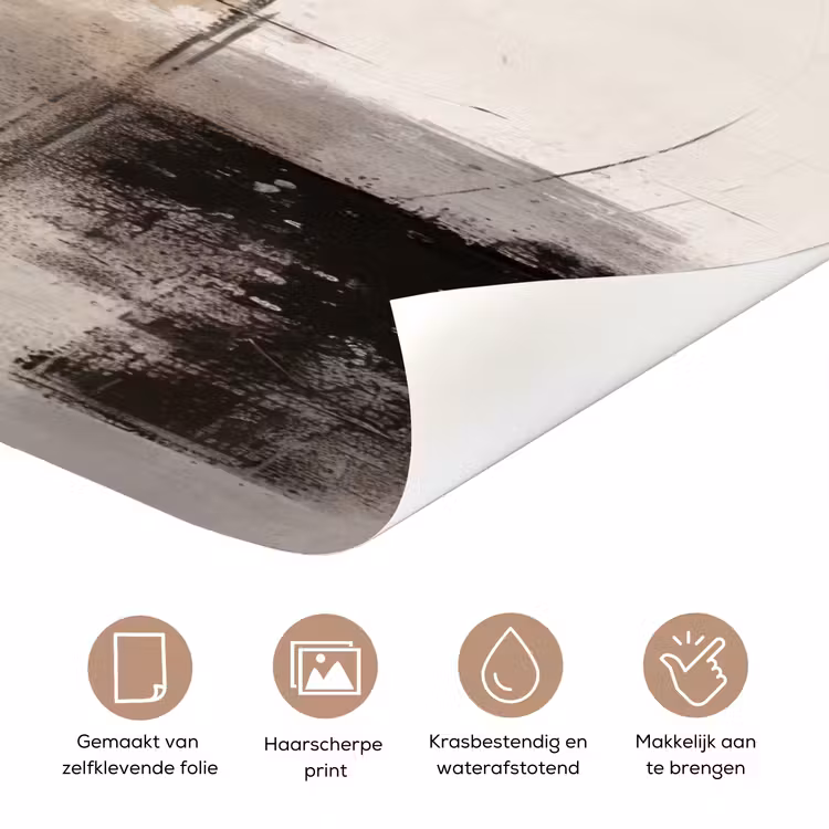 Deursticker - Abstracte Cirkel Beige — 3