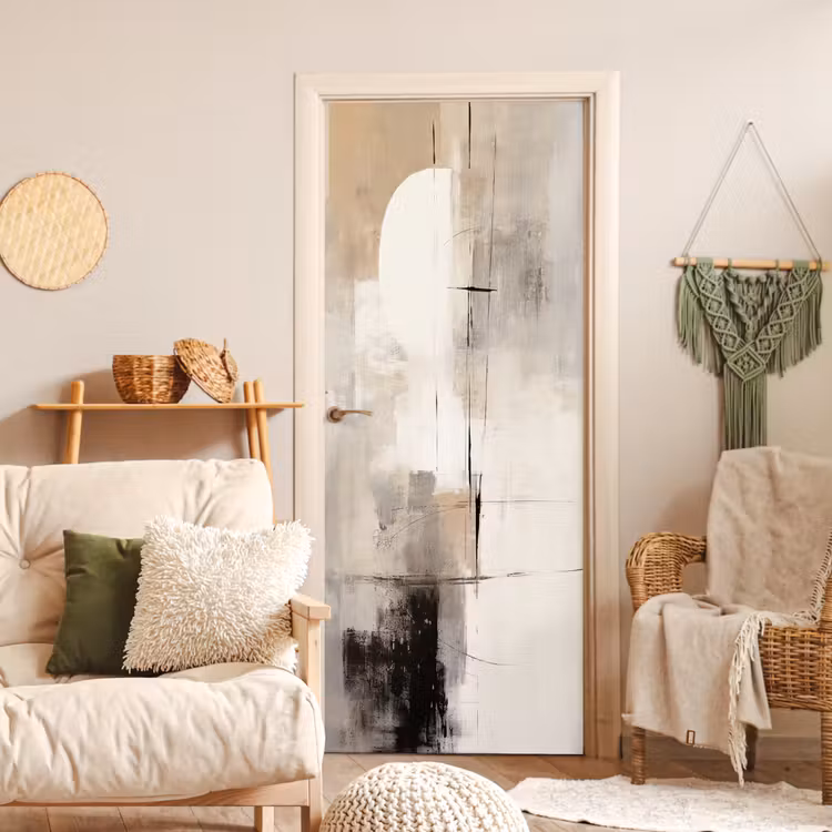 Deursticker - Abstracte Cirkel Beige — 4